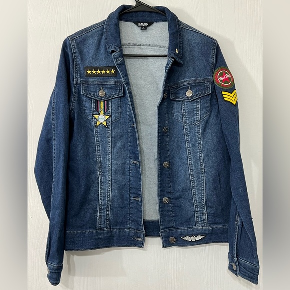 Buffalo David Bitton Jackets & Blazers - Buffalo David Bitton Patch Patchwork Faux Jean Jacket